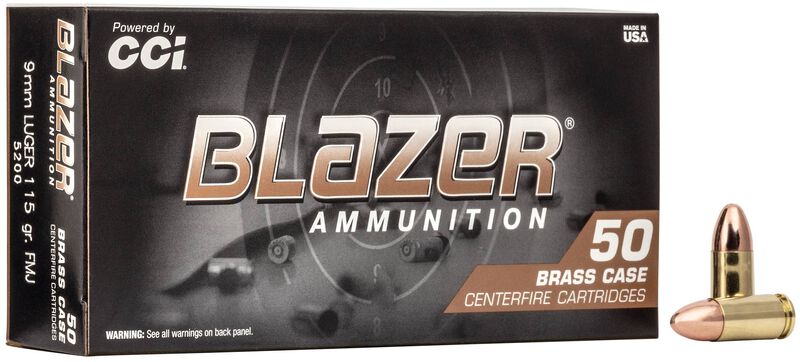 Blazer Brass 9mm Luger 115 Grain  1000 Rounds 