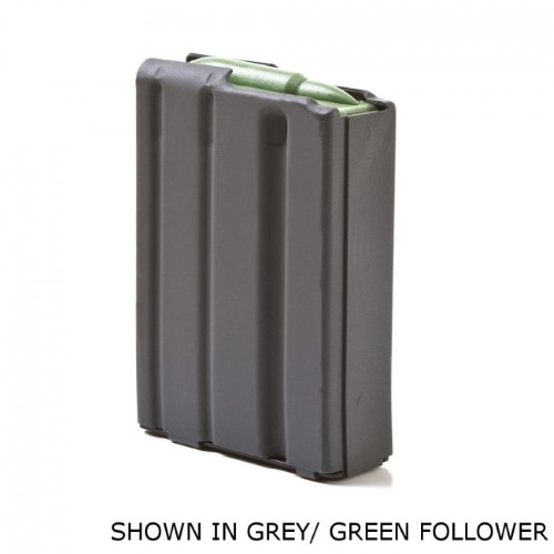 AR-15 .223 ALUMINUM 10 ROUND, BLACK MARLUBE, GREEN FOLLOWER